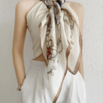 鏈條印花方巾｜優雅方形時尚 2條