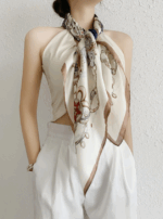 鏈條印花方巾｜優雅方形時尚 2條