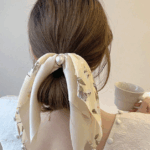 花卉珍珠絲巾髮帶｜優雅氣質髮飾（3 件）