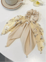 花卉珍珠絲巾髮帶｜優雅氣質髮飾（3 件）：圖片 2