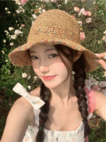 手工草編防曬帽｜夏日可折疊渔夫帽 × 牛仔帽造型  2入：圖片 2