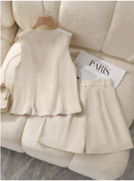 夏日森系亞麻套裝｜簡約單排扣背心＋短褲：圖片 5