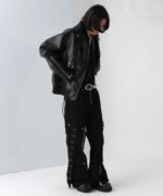 【UNDERGROUND MODE】皮革2WAY袖可拆立領夾克外套  --尺碼 S：圖片 4