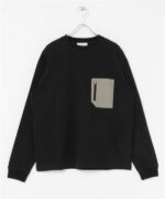 男I 厚磅尼龍布口袋長袖T恤：圖片 5