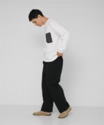 男I 厚磅尼龍布口袋長袖T恤：圖片 6