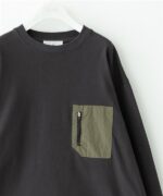 男I 厚磅尼龍布口袋長袖T恤：圖片 9