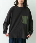 男I 厚磅尼龍布口袋長袖T恤：圖片 10